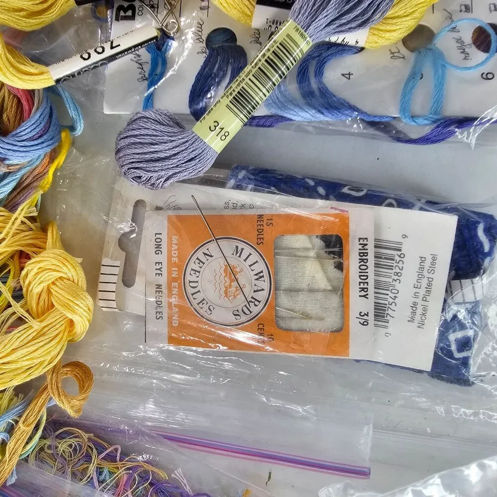 Large Assorted Lot Of Embroidery Floss & Threads Includes DMC Bucilla & More